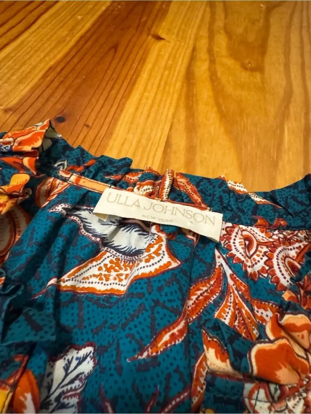 Ulla Johnson Women’s Evelyn Top Delphinium Print Size 4 100% Cotton